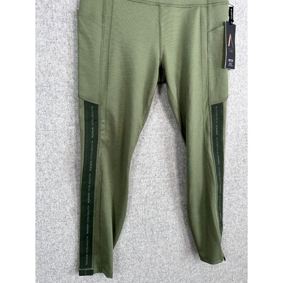 NWT Allyson Felix Athleta Medium Leggings Fast AF Olive Green $119 Compression - Picture 13 of 16